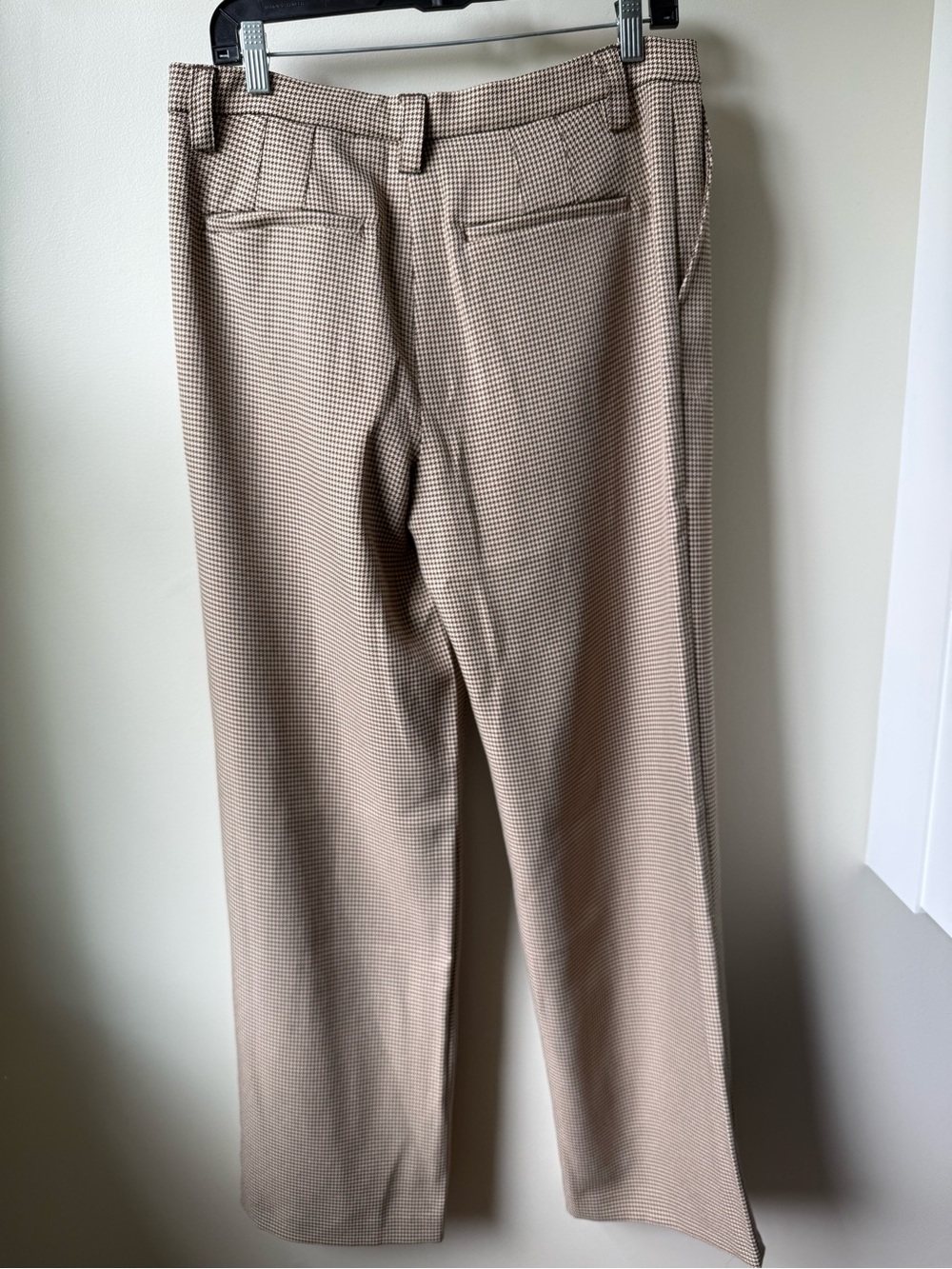 DANIELLE GUIZIO Wide Leg Houndstooth Trousers Pants Designer Classic Brown M - Picture 3 of 6